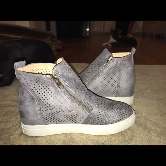 Never Worn Raised Heel Zip Up High Top Sneakers - Picture 2 of 6